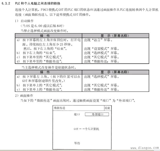 F940人机界面与电脑通信注意事项