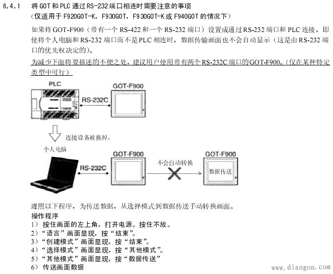 F940人机界面与电脑通信注意事项