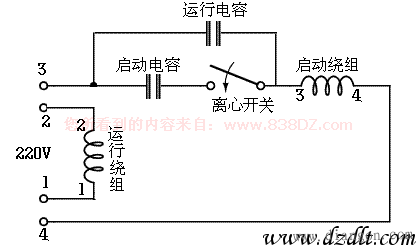 单相电机电容并联接法