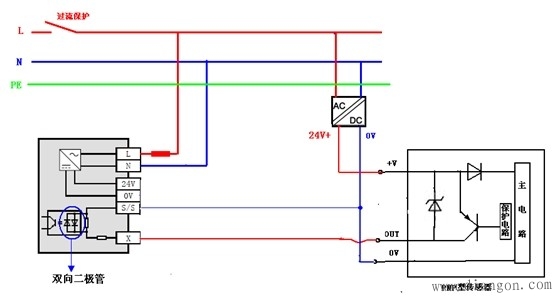 三菱FX3UPLC输入接线