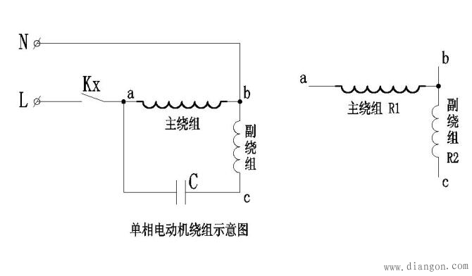 单相电动机主副绕组判定方法