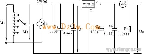 7812稳压电源电路