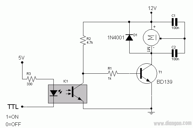 TLP521中文资料(引脚图,电气参数及应用电路)