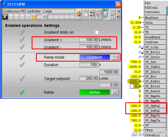 PCS 7 V7.1 APL库中的斜坡（Ramp）功能