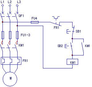 热继电器对电动机进行保护的典型电路图